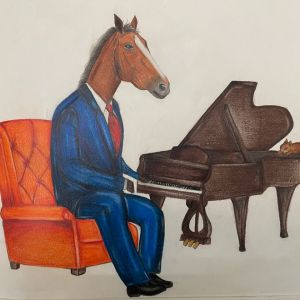 تصویر سازی مداد رنگی اثر خانم