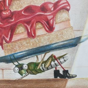 تصویر سازی مداد رنگی اثر خانم