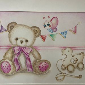 تصویر سازی مداد رنگی اثر خانم