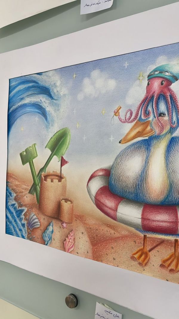 تصویر سازی مداد رنگی اثر خانم