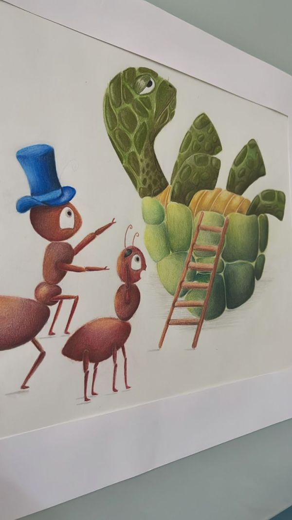 تصویر سازی مداد رنگی اثر خانم