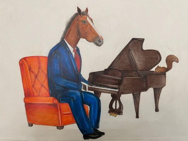 تصویر سازی مداد رنگی اثر خانم