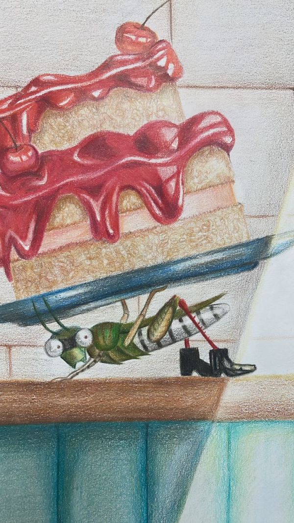 تصویر سازی مداد رنگی اثر خانم