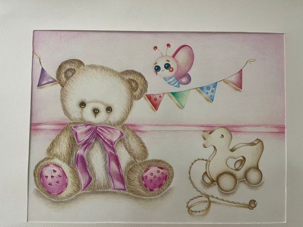 تصویر سازی مداد رنگی اثر خانم