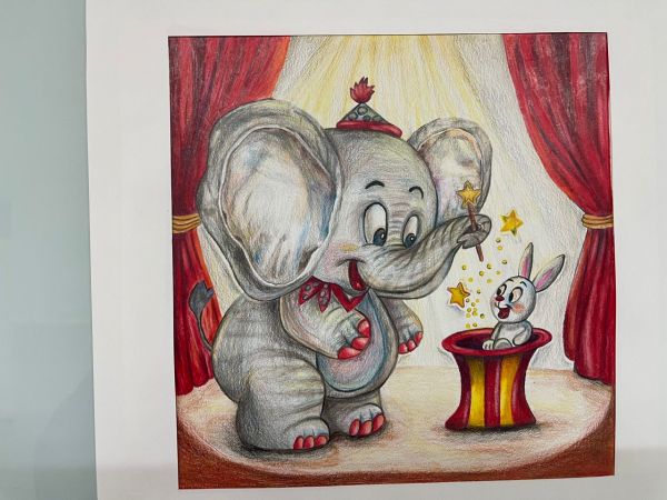 تصویر سازی مداد رنگی اثر خانم